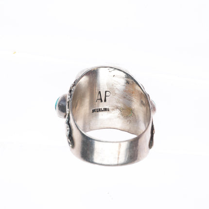 sz7.5 Annabelle Peterson Navajo sterling silver turquoise 4 stone ring