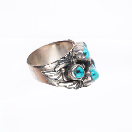 sz7.5 Annabelle Peterson Navajo sterling silver turquoise 4 stone ring