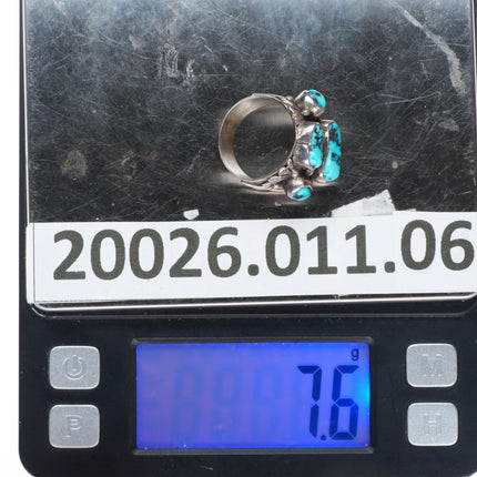 sz7.5 Annabelle Peterson Navajo sterling silver turquoise 4 stone ring