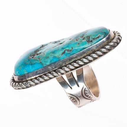 sz8 large Ronnie Willie Navajo sterling silver high grade turquoise ring