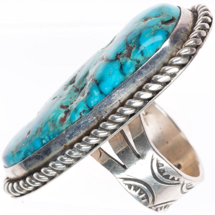 sz8 large Ronnie Willie Navajo sterling silver high grade turquoise ring