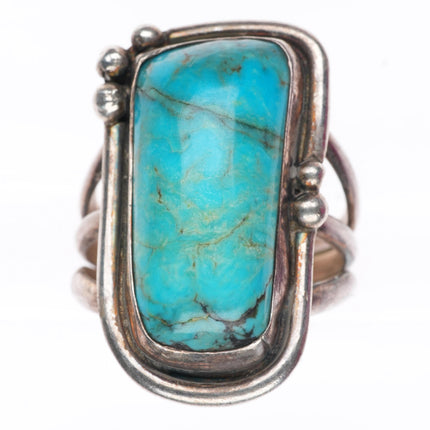 sz12  vintage Navajo sterling silver turquoise size 12 men's ring