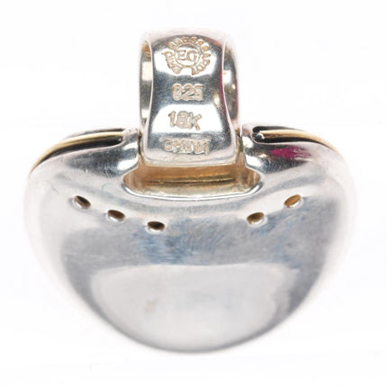 Sterling silver/18K gold Eric Grossbardt Face Ring/Pendant/ clip-on Earrings set