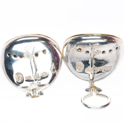 Sterling silver/18K gold Eric Grossbardt Face Ring/Pendant/ clip-on Earrings set