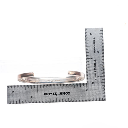 6.1" Peterson Chee Navajo sterling silver turquoise inlay cuff bracelet