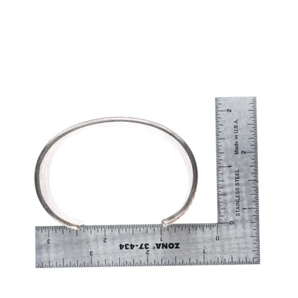 6.7" Heavy Tom Hawk Navajo sterling silver braided wide band cuff bracelet