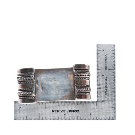 6.7" Heavy Tom Hawk Navajo sterling silver braided wide band cuff bracelet
