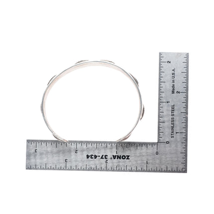 6.75" Greg Lewis Acoma deep stamped sterling silver cuff bracelet
