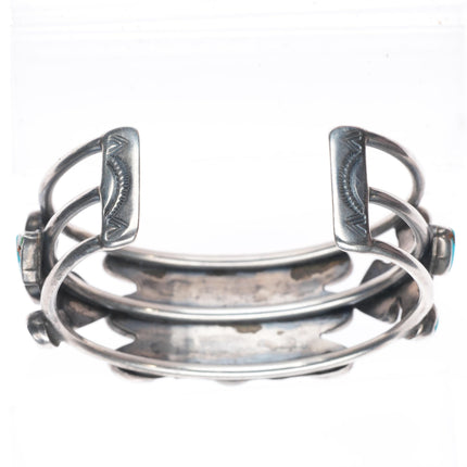 6.5" c1930's vintage Navajo sterling silver cuff bracelet with nice turquoise
