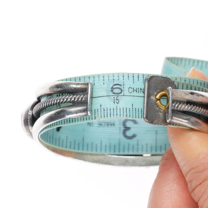 6.25" Verdy Jake Navajo sterling silver Mediterranean coral row cuff bracelet