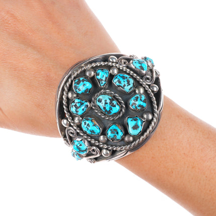 6.25" Vintage Richard Henry Yazzie Navajo sterling silver cuff bracelet