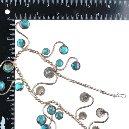 Vintage Bisbee Turquoise southwestern modernist sterling silver necklace
