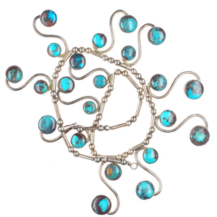 Vintage Bisbee Turquoise southwestern modernist sterling silver necklace