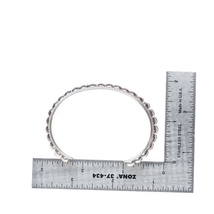 6.4" vintage Thomas Charlie Navajo sterling silver segmented cuff bracelet