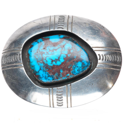 Aaron Chischiligi high grade Bisbee turquoise sterling silver buckle 1.75" belt