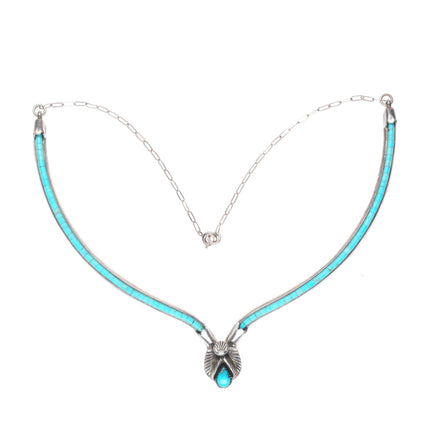 Royce Eagle Boy Kohlmeyer Jemez Pueblo sterling silver turquoise heishi necklace