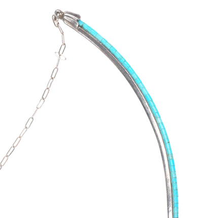 Royce Eagle Boy Kohlmeyer Jemez Pueblo sterling silver turquoise heishi necklace