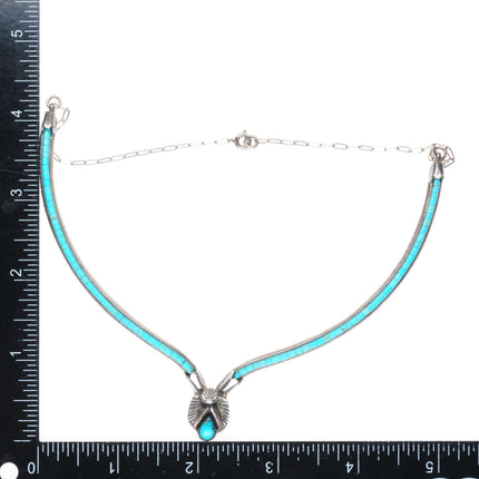 Royce Eagle Boy Kohlmeyer Jemez Pueblo sterling silver turquoise heishi necklace