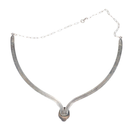 Royce Eagle Boy Kohlmeyer Jemez Pueblo sterling silver turquoise heishi necklace