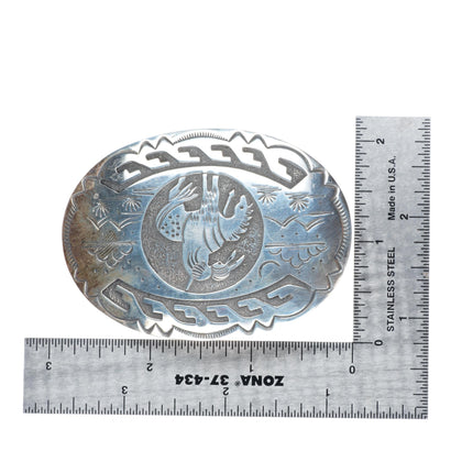 Vintage Gibson Gene Navajo End of the Trail sterling silver buckle for 1.5" belt