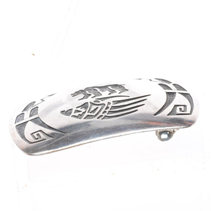 Danielle Wadsworth Hopi overlay bear paw sterling silver buckle for 1.5" belt