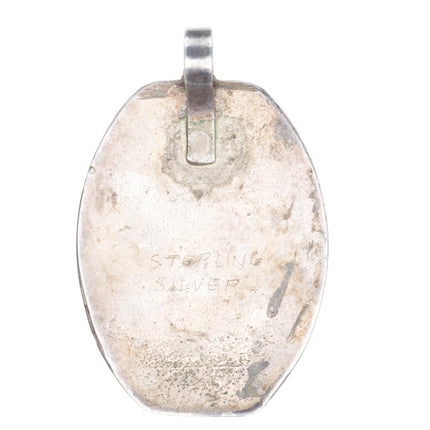 Huge vintage southwestern sterling silver 3D buffalo pendant with ruby eyes