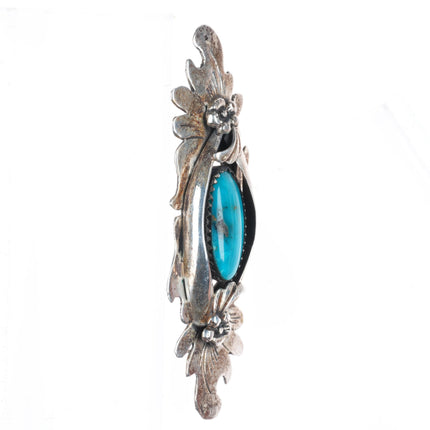 Vintage Native American sterling silver pin/brooch with nice turquoise