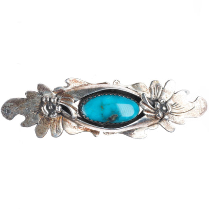 Vintage Native American sterling silver pin/brooch with nice turquoise