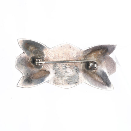 c1940's vintage Navajo sterling silver butterfly form pin/brooch nice turquoise