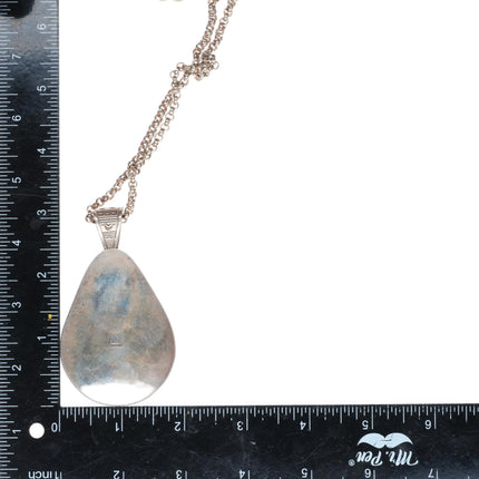 25.5" Fritson Toledo Navajo sterling silver necklace/pendant Deer/Bear overlay