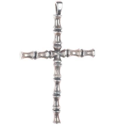 Huge retired James Avery sterling silver bamboo cross pendant