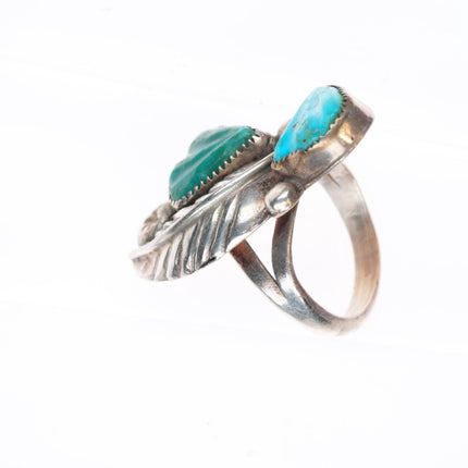 sz7 Felicita Eustace Cochiti Pueblo carved turquoise sterling silver ring