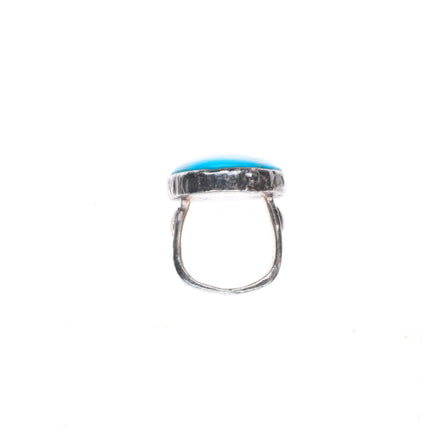 sz9.25 PB southwestern sterling silver turquoise brutalist style ring