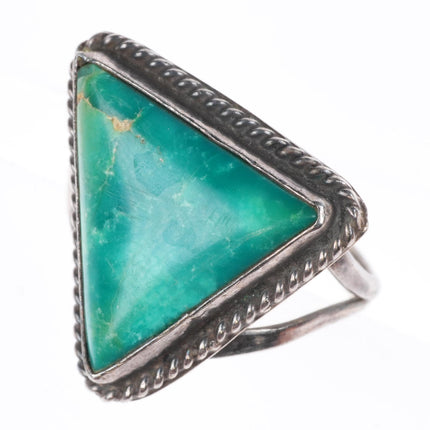 sz9 vintage AC Navajo sterling silver turquoise triangle ring