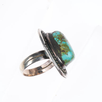 sz6.75 vintage Yazzie Navajo sterling silver  red spiderweb turquoise ring