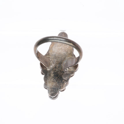 sz6.25 vintage Zuni sterling silver petit point snake eye turquoise ring