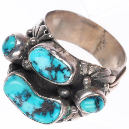 sz7.5 Annabelle Peterson Navajo sterling silver turquoise 4 stone ring