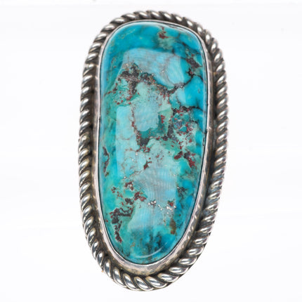 sz8 large Ronnie Willie Navajo sterling silver high grade turquoise ring