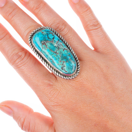 sz8 large Ronnie Willie Navajo sterling silver high grade turquoise ring