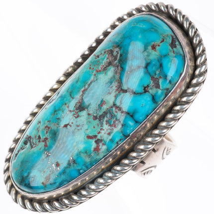 sz8 large Ronnie Willie Navajo sterling silver high grade turquoise ring