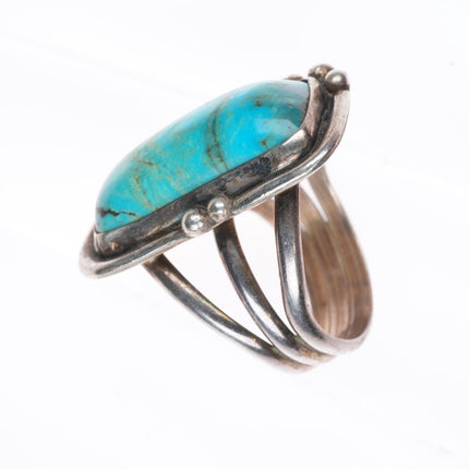 sz12  vintage Navajo sterling silver turquoise size 12 men's ring