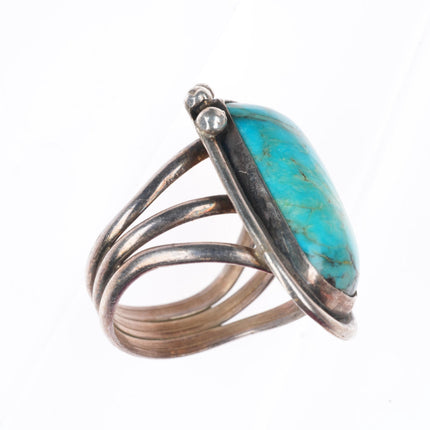 sz12  vintage Navajo sterling silver turquoise size 12 men's ring