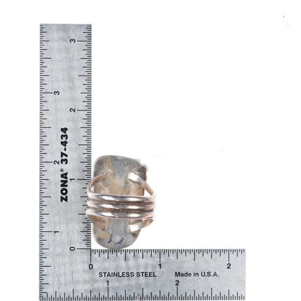 sz12  vintage Navajo sterling silver turquoise size 12 men's ring