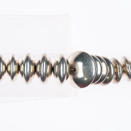 25" Vintage SE Navajo pearl sterling silver handmade beads beaded necklace