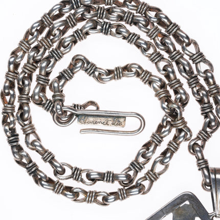30.5" Clarence Lee Navajo sterling silver necklace/pendant with sunface/Woman