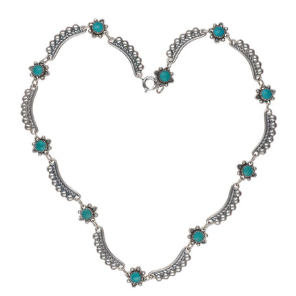 14.5" c1950's vintage Fred Harvey style sterling silver southwestern necklace