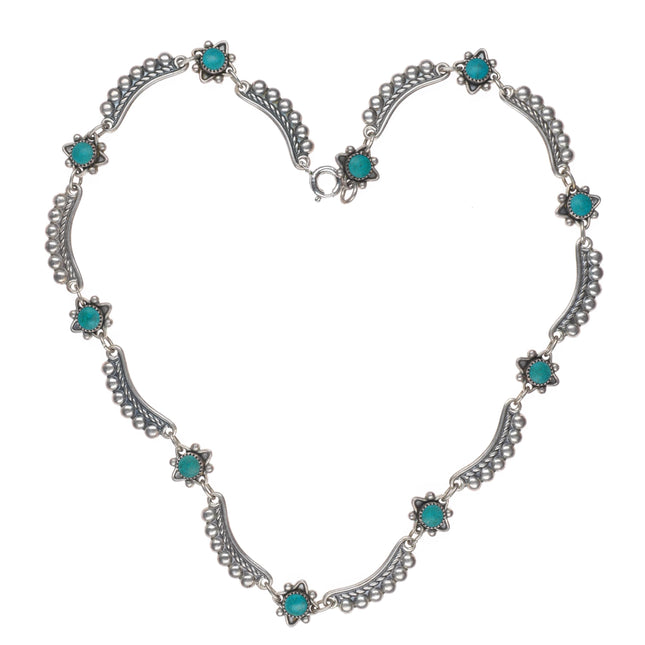 14.5" c1950's vintage Fred Harvey style sterling silver southwestern necklace