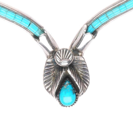 Royce Eagle Boy Kohlmeyer Jemez Pueblo sterling silver turquoise heishi necklace