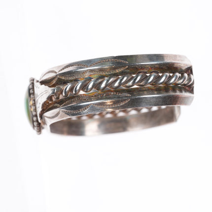 6.25" c1950 Fred Harvey style carinated sterling silver arrows cuff bracelet