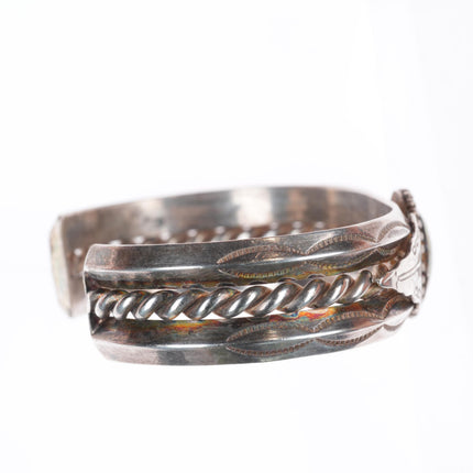6.25" c1950 Fred Harvey style carinated sterling silver arrows cuff bracelet